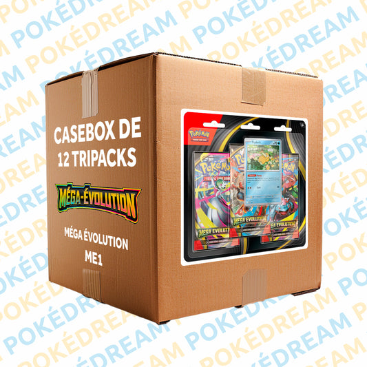Casebox de 12 Tripacks Pokémon ME1 - Méga Évolution