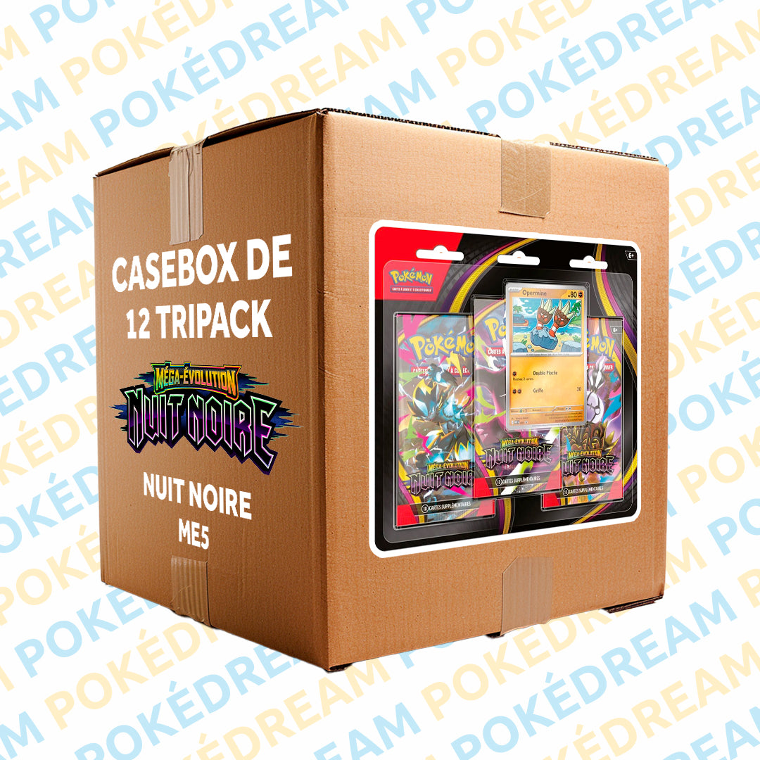 Casebox de 12 Tripacks Pokémon ME5 - Nuit Noire